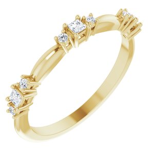 14K Yellow 1/6 CTW Natural Diamond Stackable Ring